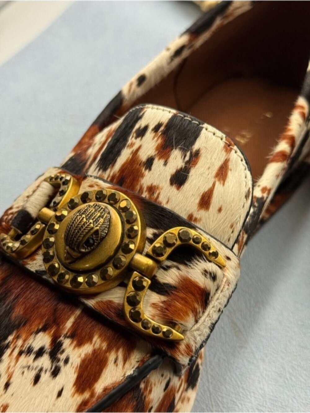 🆕 KURT GEIGER LONDON 🧿 NWOB Mansion Soft Loafer, Cow Print - Sz 39 US8.5 - Picture 16 of 16
